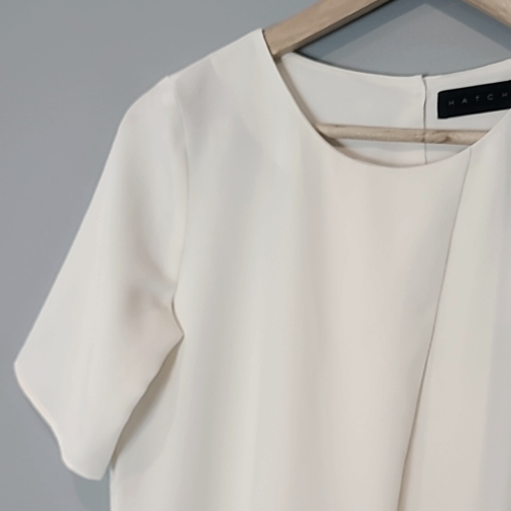 Hatch The Pullover Blouse Size 0 Crepe New Ivory Comfy Top Dressy - Picture 3 of 7